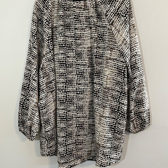 Calvin Klein Top Women 2X Black Animal Print Safari Preppy Classic Mature Resort - Picture 11 of 13